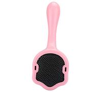 Pet Beauty Comb with Stainless Steel Needle, Pink Plastic Grooming Tool for Dogs Cats, 1PCS - Comfortable Round Tips, Protective Cover, Daily Shedding Hair Removal (Pink)