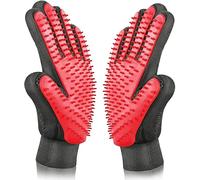 Pet Beauty Gloves Suitable for dogs and cats. Gentle hair removal brush, massage tool, efficient pet hair removal tool, very suitable for long and short hair, right hand only (red)
