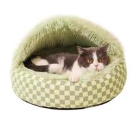 Pet Bed, Cat Sofa, Plush Cave Bed, Indoor Fluffy Calming Beds, Washable Cat Nest Donut Cuddler Nest Cat Cushion for Kittens And Puppy Dogs,Green,M