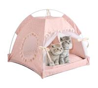 Pet Bed - Cotton, Floral Pattern, Kitten Tent, Cotton Bed, Semi-enclosed Design | Strong Stable Pet Cave For Kittens, Adult Cats With Privacy And Peace, Warm Sleeping Pod