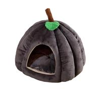 Pet Bed for Semi-enclosed Pet Bed Semi-enclosed Pumpkin Pet Bed for Cats & Small Medium Dogs Cozy Tent House Durable Design Comfort Stable Anti-slip Base Ideal Private Resting Space for Pets Dark Gra