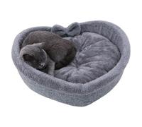 Pet Bed Heart Shape, Plush Kitten Nest, Warm Cat Bed for Winter, Bedroom, Dormitory, Indoors, Outdoors, Bay Window, Balcony, Living Room