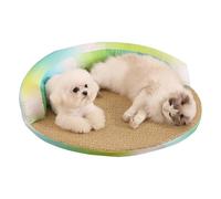 Pet Bed - Ice Silk Fabric Rattan Summer Sleeping Mat 800g | Removable Washable Pillow Style Cushion Breathable Cooling Keeps Pets Chill On Patios Or Backyard Areas