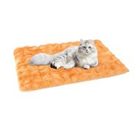 Pet Bed Mat, Plush Pet Couch Sleep Pad, Warm Thermal Pet Pad Winter Beds Pet Cat Floor Pad Soft Sleep Pad For Dog Kitten, Machine Washable Warm Mat For Indoor Outdoor Pets Cats Dogs, Orange