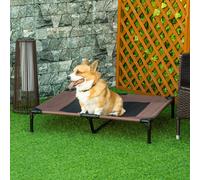 PawHut Large Elevated Pet Cot Portable Sleeping Bed for Indoor/Outdoor - Brown, Brown