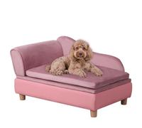 Pet Bed Sofa, Puppy Bed with Storage, Small Dog Couch with Removable & Washable Cushion, Comfy Pet Couch Bed for Cats & Puppy(Pink)