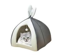 Pet Bed - Soft Velvet Deep Sleep Bed, Cozy Small Cat Nest | Bunny Ear Pet Plush Den with Pom-Pom, Portable Sleepy Nap Charming Rabbits Ear Design Cat Rest Shelter, Compact Dog Bed Hut for Puppies