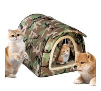 Pet Bed Tent, Warm Calming House, Enclosed Soft Fabric Shelter With Thickened Insulated Walls and Semi Closed Cave Structure, Wind Blocking Interior Support Lightweight Portable Construction