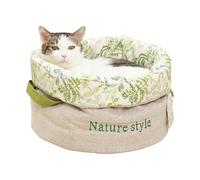 Pet Beds - Cotton, Semi-enclosed Cat Bed,Washable | Winter Nest With Handles, Round Cat Bed Bucket-Shaped For Kitten Puppy Indoor Home Decor Bedroom Living Room Balcony Apartment Car Outdoor Patio