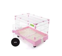 Pet beds, Dog Cage Iron Assemable With Toilet Small Medium Large Dog Teddy Law Fighting Keji Indoor Pet Cage Puppy(A,99x62x71cm)