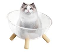Pet Beds for Cats,Kitten Sleeping Nest with Wood Base - Acrylic Clear Dome House Small Animal Supplies for Resting Sleeping Lounging Puppies Bunnies