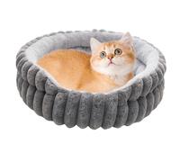 Pet Beds for Cats - Plush Stylish Donut Round Cat Bed | Calming Animal Nests | Soft Cot Sleeping Supplies for Puppy, Winter Use, Outdoor Travel, and Cold Weather Comfort for Small Dogs and Cats