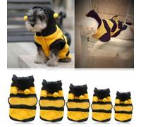 Pet Bee Clothes, Puppy Bee Costumes, Halloween Pet Hoodies, Cute Dress Up Warm Costume Apparel Coat Winter Soft Clothes Pet Supplies, For Small Medium Dogs, Kitten, Puppy, Piggy (XXS)