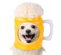 Pet Beer Cup Hat - Soft Cotton Blend Build, Secure Elastic Chin Strap, Protects Puppy Eyes from Bright Light, Adorable Party Look for Summer Days | Comfortable Bonnet for Cats