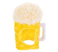 PET Beer Mug Shape Hat Plush Headwear for Small Dogs | Hook and Loop Fastener, Bright Colours, Christmas Walks, Cosy Fit for Pets and Cosplay Fans