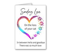 Pet bereavement Loss Sympathy card so sorry for the loss of your cat