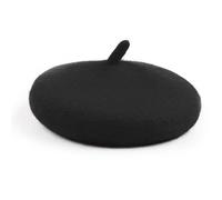 Pet Beret Cap Kitten Puppy Pet Headgear Decor Photo Props Dog Cat Wool Yard Hat Adjustable Elastic Lovely with Rope (Black)