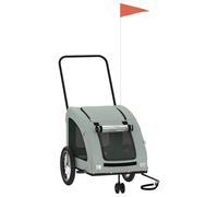 Pet Bike Trailer Cargo Cart Grey Oxford Fabric and Iron vidaXL