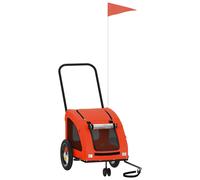 Pet Bike Trailer Cargo Orange and Grey Oxford Fabric Iron vidaXL