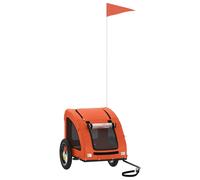 Pet Bike Trailer Dog Carrier Cargo Orange Oxford Fabric & Iron vidaXL