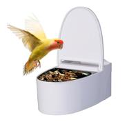 Pet Bird Bath Box - Wall-Mounted Toilet | Pet Bin Box with a Multifunctional Design | Small Medium Breeds Animals Food Food Adhesive Assembly for Lovebirds, Cockatoes