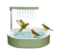 Pet Bird Bath - Cage Fountain Basin Shower Tub Parrot Accessory 32.3x25.5cm, Hanging Water Dish | Gentle Flow Bathing Station, Care Cleaning Tool for Conure Parakeet Cockatiel Home Use