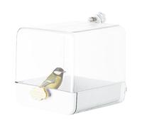 Pet Bird Bath | Transparent Bird Shower Bathtub | Indoor Bath with Bottom Drawer, Caged Parrot Bathing Tub with Hooks for Parakeet Budgerigar