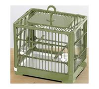 Pet bird cage Bird Cage Parrot Home Large Breeding Special Portable Take-out Viewing Retro Birdcage(Green)