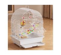 Pet bird cage Bird Cage Parrot Special Ecological Villa Large Home Use Retro Birdcage(White)