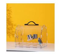 Pet bird cage Bird Cage Transparent Parrot Take-out Portable Bag Out Acrylic Special Retro Birdcage(Medium)