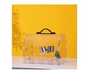 Pet bird cage Bird Cage Transparent Parrot Take-out Portable Bag Out Acrylic Special Retro Birdcage(Medium)
