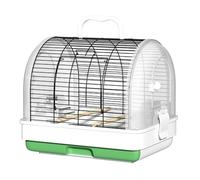 Pet bird cage Green Birdcage Parrot Travel Cage Portable with Handle Three-Sided Openings Horizontal Wires for Climbing Retro Birdcage