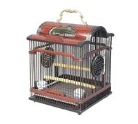 Pet bird cage Handmade Chinese Style Square Birdcage Metal Handle Portable Detachable Washable Drawer Type Chassis Retro Birdcage
