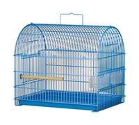 Pet bird cage Metal Birdcage Semi Circular Top Handle Outdoor Bird Villa Drawer Tray Multi Door Parrots Cockatiels Retro Birdcage(Blue)