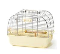 Pet bird cage Portable Bird Cage Parrots Carry Out Ventilated Breathable Handle Horizontal Wires Bottom Net Retro Birdcage(Yellow)