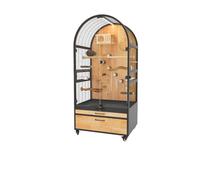 Pet bird cage Super Large Bird Cage Villa for Home Use Easy to Clean Ventilated Parrot Viewing Retro Birdcage(Black)