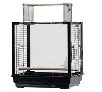 Pet Bird Cage Wrought Iron Bird Cage With Feeding Bowls Large Bird Flight Cage With Stand For Parrot Cockatiel Lovebirds Canaries(Black)