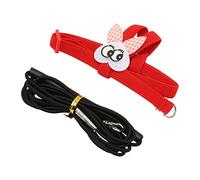 Pet Bird Harness Leash Cute Cartoon Lightweight Elastic Adjustable Flying Traction Rope for Scarlet Macaw Budgerigar Outdoor Training Latex Silk Material 2m Length (25.5cm)