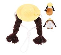 Pet Bird Hat, Cute Bird Hat, Cute Bird Pet Hat, Headwear Accessories with Two Twisted Braids for Hamsters, Cockatiels, Parakeets and Budgies