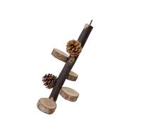 Pet Bird Perch Ladder Teeth Grinding Pinecone Chew Toy For Teeth Grinding Fun Play For Budgies Parrot Accessories Bird Cage Accessories Wood Chew Toy Perch Stand Parakeet