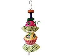 Pet Bird Tooth Chew Toy Raffia Vine Balls Cup Cake for Cockatiel Conure Cockatoo Teeth Grinding Perfect for Cage Birds Bird Cage Toy Parakeet Ladder