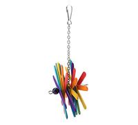 Pet Bird Toy Colorful Interactive Parakeet Wooden Chew Stick Toy for Preventing Melancholia and Relieving Stress, Suitable for Small, 8.7 X 4.7inch
