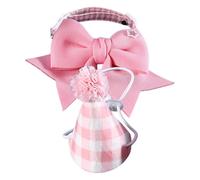 Pet Birthday Hat - Dog Collar Cute Headband Cat Hats - Pet Headwear Adjustable Bow Tie, Small Dog Hat Plaid Hat, Costume Decorations Supplies