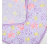 Pet Blanket for Dogs and Cats, Flannel Thickened Paws Warm Cushion, Grey Footprints, 40x60cm, Winter Indoor Use (Purple footprints, XL：160 * 200cm)