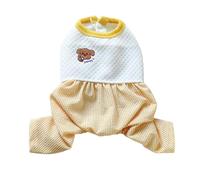 Pet Bodysuit Pet Apparel Pet Clothes Comfortable Sleeveless Round Neck Jumpsuit Color-Blocking Design Dog Bodysuit Yellow M