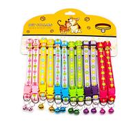 pet Bow tie 12Pcs Dog Collar with Bell Delicate Safety Casual Nylon Dog Cat Collar Neck Strap Camo Adjustable Pet Dog Accessories (Color : As Shown 9) (As Shown 20)