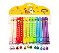 pet Bow tie 12Pcs Dog Collar with Bell Delicate Safety Casual Nylon Dog Cat Collar Neck Strap Camo Adjustable Pet Dog Accessories (Color : As Shown 9) (As Shown 18)