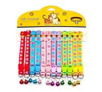 pet Bow tie 12Pcs Dog Collar with Bell Delicate Safety Casual Nylon Dog Cat Collar Neck Strap Camo Adjustable Pet Dog Accessories (Color : As Shown 9) (As Shown 13)