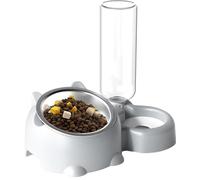 Pet Bowl - 16 Degree Tilted Dog Dish with Water Dispenser,Detachable Pet Feeder Bowl for Cats and Dogs