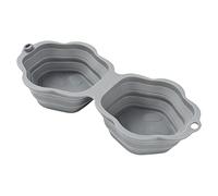 Pet Bowl - 2 Divided Silicone Folding Bowl, Cat Food Bowl and Drinker, for Home, Courtyard, On the Go, Hiking, Travel, Camping